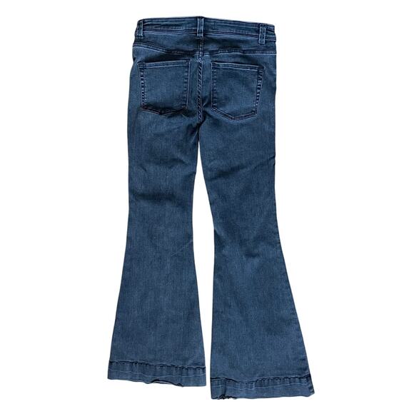 Free People We The Free Flare Jeans Women’s Size 27 Black Washed Denim Retro - Picture 1 of 6